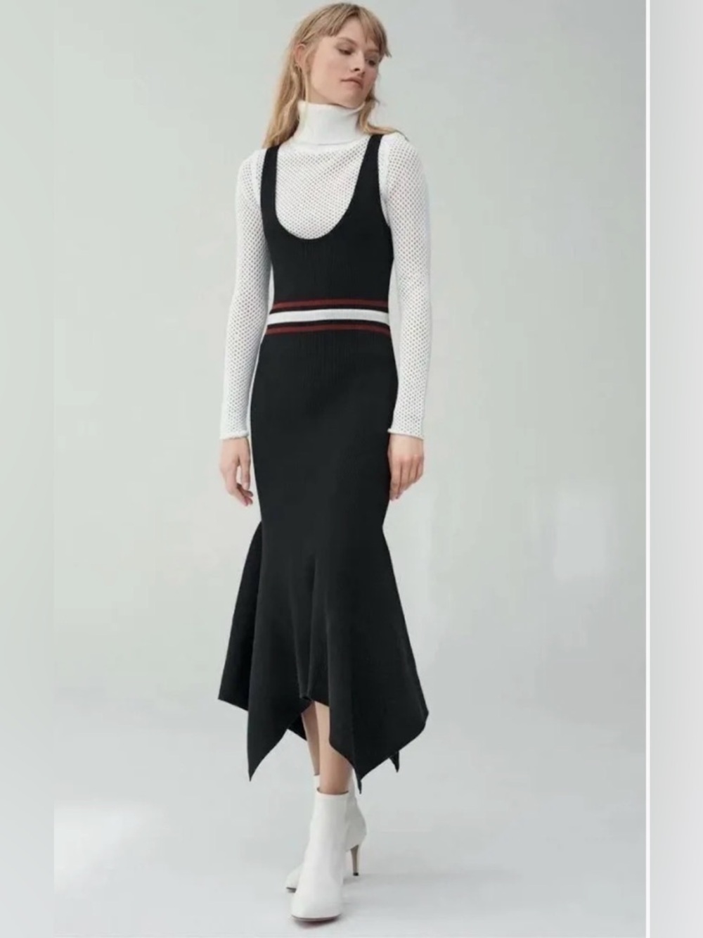 A.L.C. Anders Handkerchief Hem Knit Midi Dress